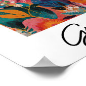 抽象芸術鮮やかフローラ ポスター (角)