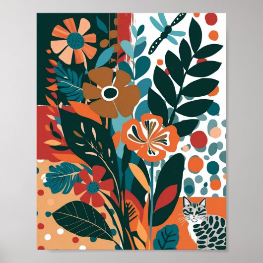 抽象芸術鮮やかフローラ ポスター (正面)