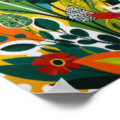 抽象芸術鮮やかフローラ ポスター (角)