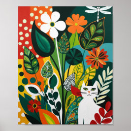 抽象芸術鮮やかフローラ ポスター