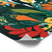 抽象芸術鮮やかフローラ ポスター (角)