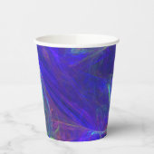 抽象芸術鮮やかブルーピンクグリーン宇宙渦巻き 紙コップ (左)