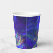 抽象芸術鮮やかブルーピンクグリーン宇宙渦巻き 紙コップ (右)