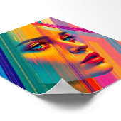 抽象芸術鮮やかポートレートの女性 – Retrato Abs ポスター (角)