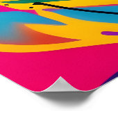 抽象芸術鮮やかライオンウォールアート ポスター (角)