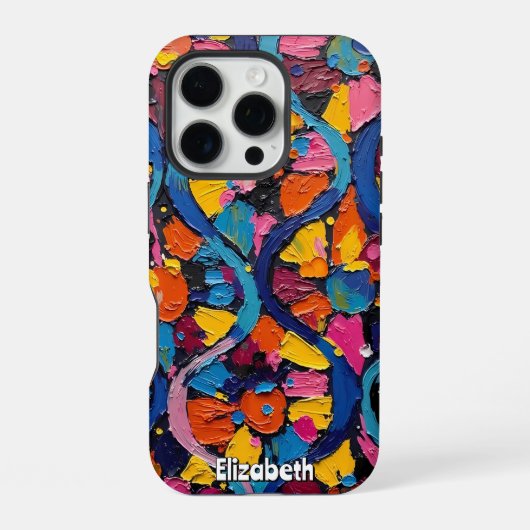 抽象芸術鮮やかリボン iPhoneケース (裏面)