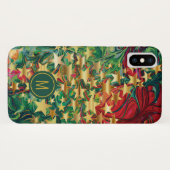 抽象芸術鮮やかレッドグリーン金ゴールドスターズモノグラム Case-Mate iPhoneケース (裏面(横))