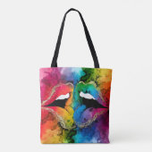 抽象芸術鮮やか唇 トートバッグ (裏面)