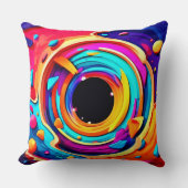 抽象芸術鮮やか宇宙渦アート クッション (正面)