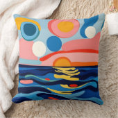 抽象芸術鮮やか岬 クッション (ブランケット)