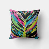 抽象芸術鮮やか数々の色のトロピカルリーフ クッション (裏面)