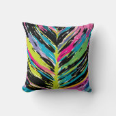 抽象芸術鮮やか数々の色のトロピカルリーフ クッション (正面)