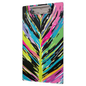 抽象芸術鮮やか数々の色のトロピカルリーフ クリップボード (左)