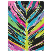 抽象芸術鮮やか数々の色のトロピカルリーフ クリップボード (裏面)