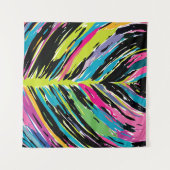 抽象芸術鮮やか数々の色のトロピカルリーフ タペストリー (正面(横))