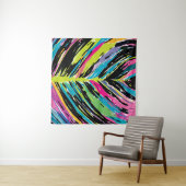 抽象芸術鮮やか数々の色のトロピカルリーフ タペストリー (インサイチュ(横))