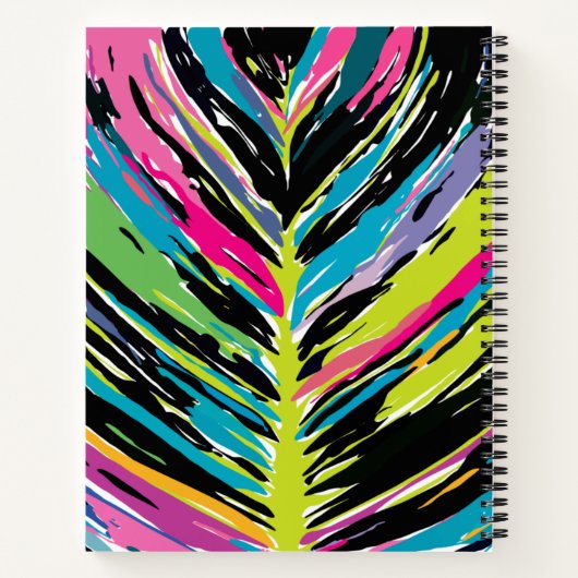 抽象芸術鮮やか数々の色のトロピカルリーフ ノートブック (裏面)