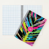 抽象芸術鮮やか数々の色のトロピカルリーフ ノートブック (内側)