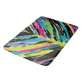 抽象芸術鮮やか数々の色のトロピカルリーフ バスマット (アングル)