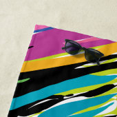 抽象芸術鮮やか数々の色のトロピカルリーフ ビーチタオル (インサイチュ)