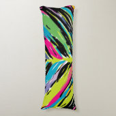 抽象芸術鮮やか数々の色のトロピカルリーフ ボディピロー (正面縦)