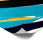 抽象芸術鮮やか数々の色のトロピカルリーフ ポスター (角)