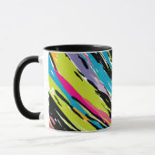 抽象芸術鮮やか数々の色のトロピカルリーフ マグカップ (左)