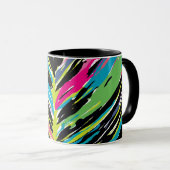 抽象芸術鮮やか数々の色のトロピカルリーフ マグカップ (正面右)