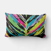 抽象芸術鮮やか数々の色のトロピカルリーフ ランバークッション (裏面)