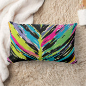 抽象芸術鮮やか数々の色のトロピカルリーフ ランバークッション (ブランケット)