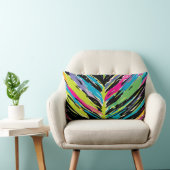 抽象芸術鮮やか数々の色のトロピカルリーフ ランバークッション (椅子)