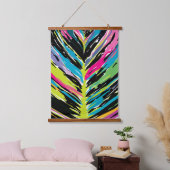 抽象芸術鮮やか数々の色のトロピカルリーフ 吊り下げ型タペストリー (寝室)