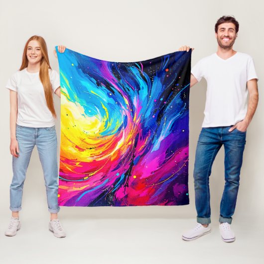 抽象芸術鮮やか旋回 フリースブランケット (インサイチュ)