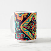抽象芸術鮮やか族のハイコール族のパターン コーヒーマグカップ (正面左)