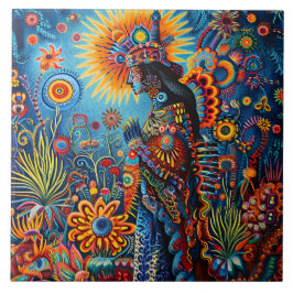 抽象芸術鮮やか族のハイコール族のパターン タイル