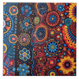 抽象芸術鮮やか族のハイコール族のパターン タイル