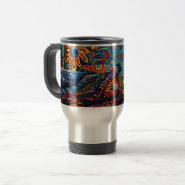 抽象芸術鮮やか族のハイコール族のパターン トラベルマグ