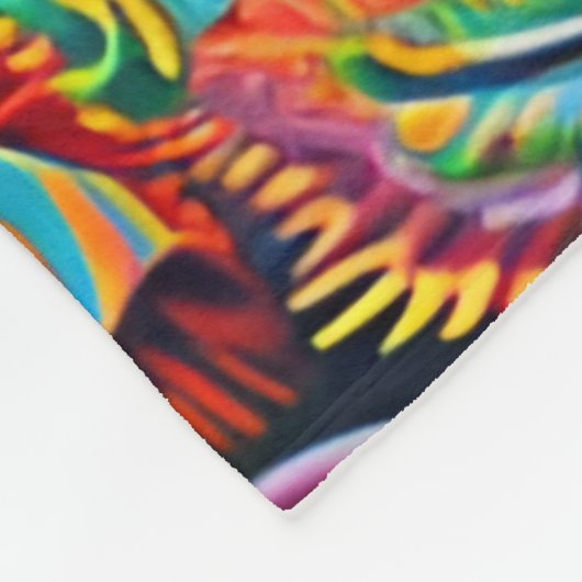 抽象芸術鮮やか族のハイコール族のパターン フリースブランケット (角)