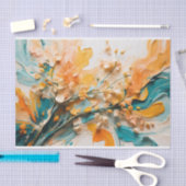 抽象芸術鮮やか春の野草 薄葉紙 (クラフト)