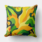 抽象芸術鮮やか植物芸術 クッション (正面)