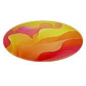 抽象芸術鮮やか波の暖かいデザイン カッティングボード (角)