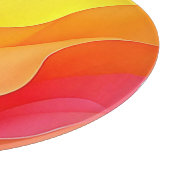 抽象芸術鮮やか波の暖かいデザイン カッティングボード (角)