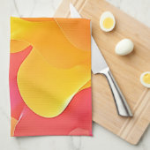 抽象芸術鮮やか波の暖かいデザイン キッチンタオル (四つ折り)