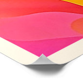 抽象芸術鮮やか波の暖かいデザイン ポスター (角)