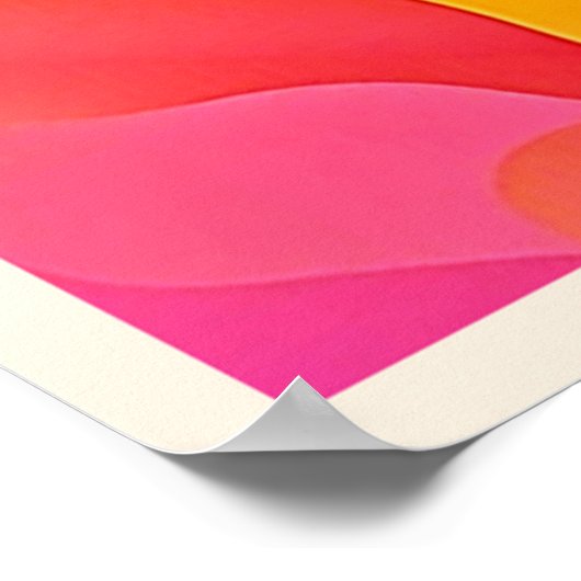 抽象芸術鮮やか波の暖かいデザイン ポスター (角)