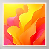 抽象芸術鮮やか波の暖かいデザイン ポスター (正面)