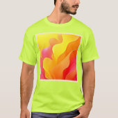 抽象芸術鮮やか波の暖かいデザイン Tシャツ (正面)