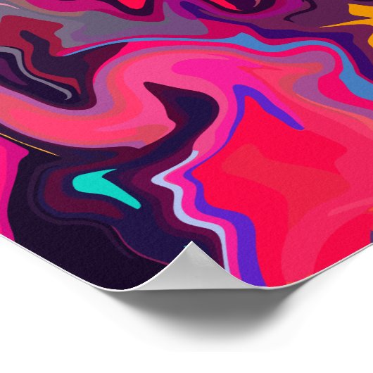 抽象芸術鮮やか渦巻き旋回のエネルギー ポスター (角)