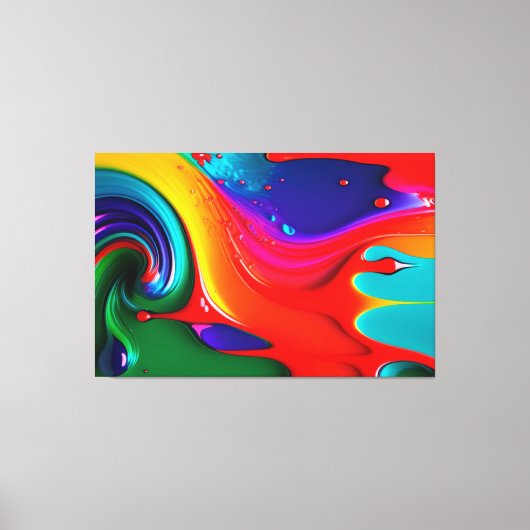 抽象芸術鮮やか絵を描ドリップアートキャンバス印刷 キャンバスプリント (正面)