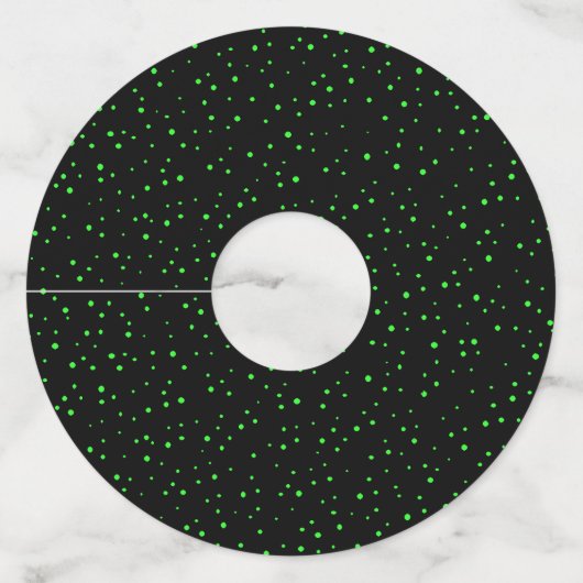 抽象芸術鮮やか色トカゲの枝付きドット ワイングラスタグ (裏面)